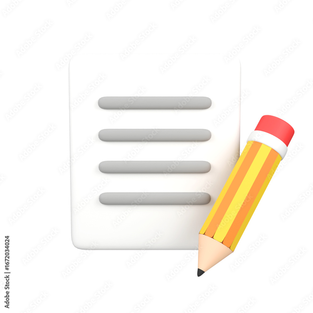 Poster edit file isolated 3d render icon illustration