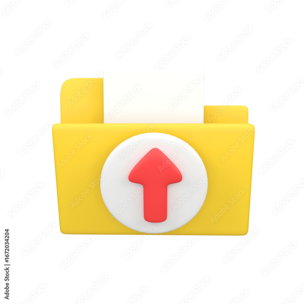 Poster folder upload process isolated 3d render icon illustration