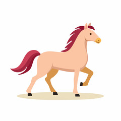 A stylized illustration of a horse walking with its head held high, showcasing details.