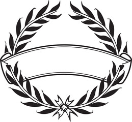 Fototapeta premium Classic laurel wreath banner empty space for text