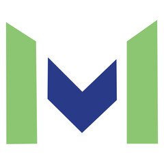Flat design m logo design