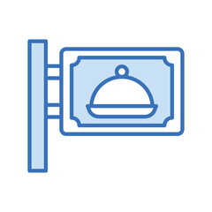 Restaurant Sign Board duotone line icon , vector, pixel perfect, illustrator file 
