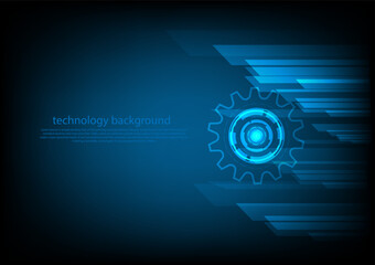 Blue circle and line technology abstract technology innovation concept vector background and glowing light