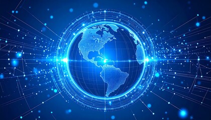 Obraz premium Global Network Connection with Digital World.