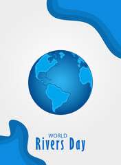 globe with world map world river day poster