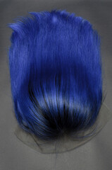 Straight blue human hair weaves extensions lace bob wigs