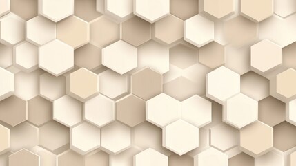 Fototapeta premium Abstract beige and white hexagonal pattern background.