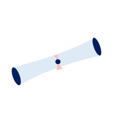 Rolled Diploma Certificate Scroll Illustration with Ribbon