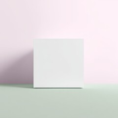Naklejka premium Minimalist Display with Blank Cube on Soft Pastel Background