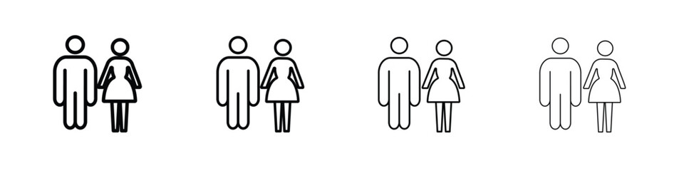 Toilet icons. line strokes simple icons