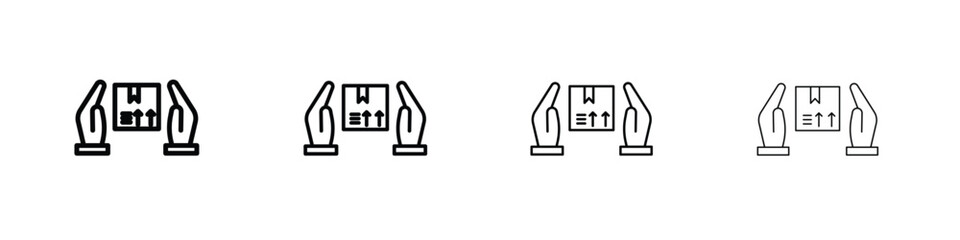 Safe delivery icons. line strokes simple icons