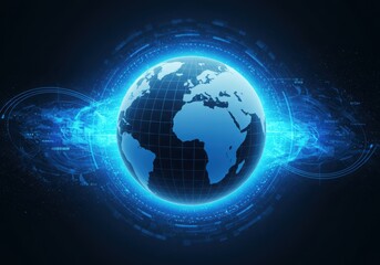 Global technology earth futuristic world