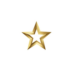 Gold star has a metallic texture, it displays luxury or quality for graphic design.