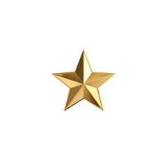 Gold star shines with metallic luster, ideal for awards, promotions, or branding.