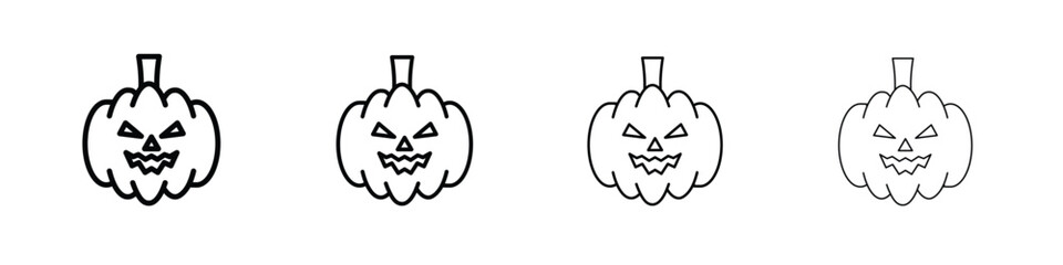 Pumpkin icons. line strokes simple icons