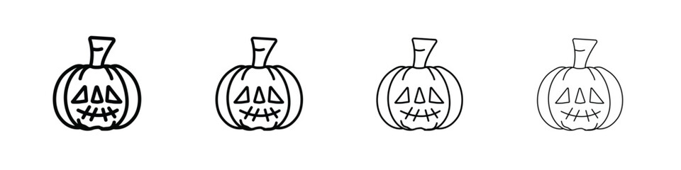 Pumpkin icons. line strokes simple icons