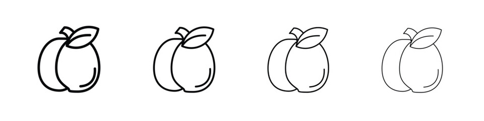 Plum icons. line strokes simple icons