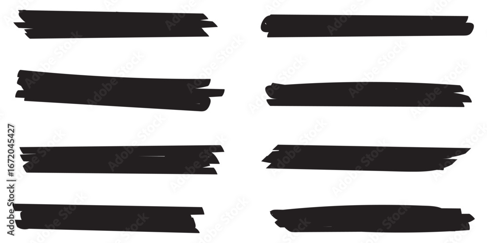 Poster swift crossed and wavy underlines. black hand drawn marker lines icon vector set. doodle sketch stro