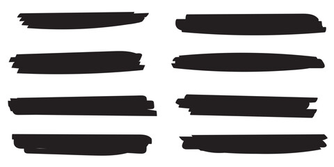 Swift crossed and wavy underlines. Black Hand drawn marker lines icon vector set. Doodle sketch strokes for underline, highlight, notes, planner, web, presentation, or creative design elements. 
