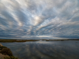 sunset over the river