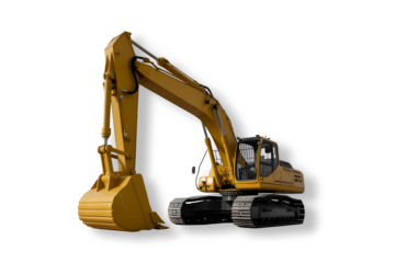 excavator on white background
