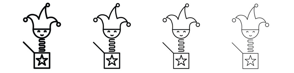 Jack in the box icons. line strokes simple icons
