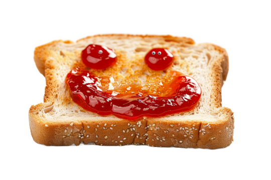Toast with Jam Smiley Face