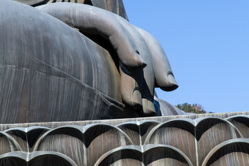 fingers of the large Buddha statue at the temple