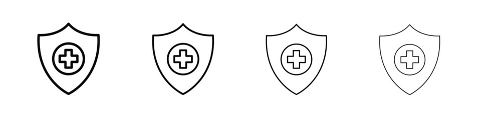 Immune guard icons. line strokes simple icons