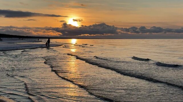 baltic sea beach summer waves Palanga Klaipeda Lithuania