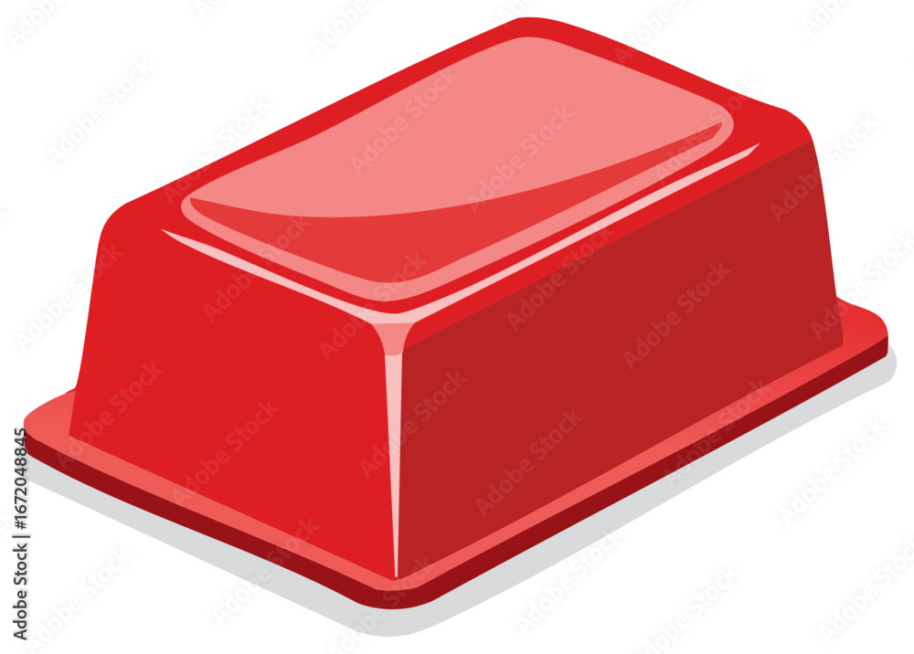 Aufkleber isometric vector red button with smooth surface and elevated base
