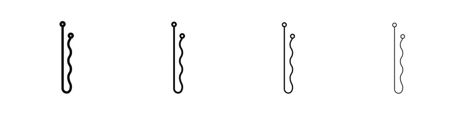Bobby pin icons. line strokes simple icons