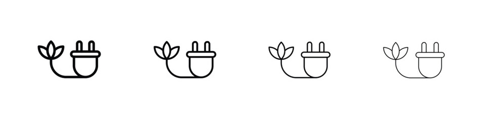Alternative energy icons. line strokes simple icons