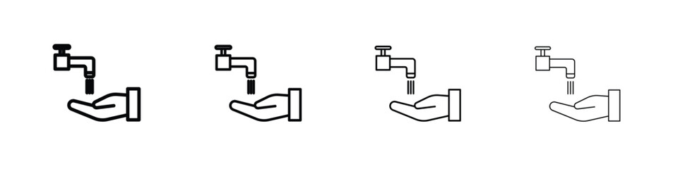 Ablution icons. line strokes simple icons