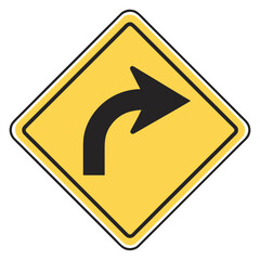 yellow road sign