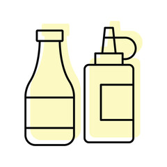 Ketchup Bottle Kcolor shadow thinline icon , vector, pixel perfect, illustrator file