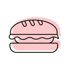 sandwich  color shadow thinline icon , vector, pixel perfect, illustrator file 
 