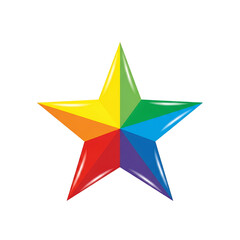 Obraz premium Colorful Rainbow Star Vector Graphic Design Element for Business and Marketing Projects