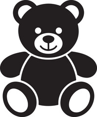 silhouette Vector Teddy bear plush toy flat icon