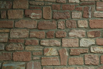 Close view of sandstone brick wall