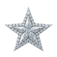 Obraz premium Diamond Star Shape Jewelry Luxury Concept Elegant Sparkle Gemstone Brilliant Design Isolated Background
