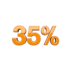 35% Off Sale - Orange 3D Percentage Sign for Discount Promotions