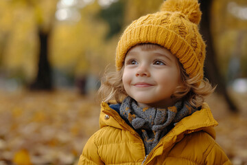 Fototapeta premium Amazing wonderful autumn season, people admiring golden fall colors outdoors, Generative AI
