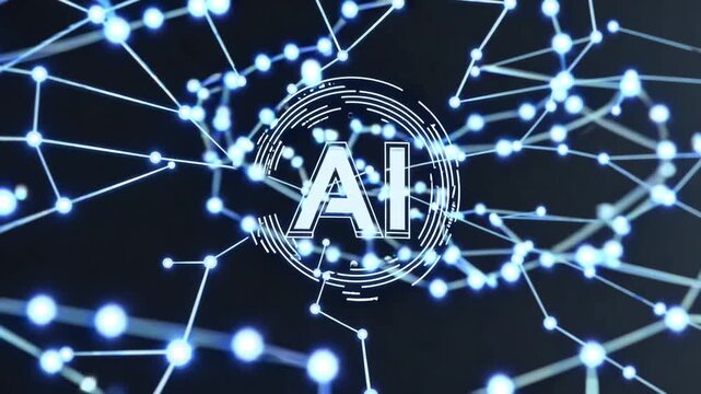 graphical representation denoting machine learning and cognitive computing on reflective advanced material backdrop featuring illuminated abstract points and connections