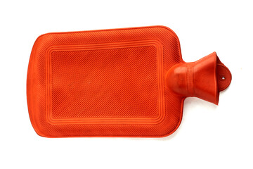 Rectangular hot water bottle top view isolated on white background 
