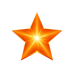 Obraz premium Glowing Orange Star Vector Illustration Isolated on Black Background for Design and Marketing