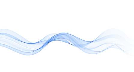 Abstract Background, Transparent Waved Lines. Soft Blue Smoke Wave BG. Colorful Gradient Flowing Wavy Lines. Vector illustration.