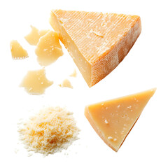 Assortment of Parmesan Cheese Wedges for Gourmet Food Photography