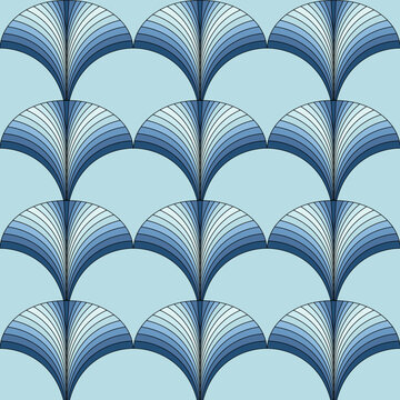 Abstract Background with Symmetrical Art Deco Geometric Pattern Vintage Ornate Style Wallpaper . Classic Modern Repeating Seamless Motif 