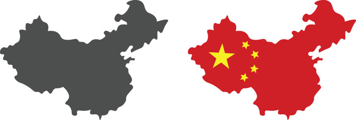 China map icon collection, China map vector set. 
